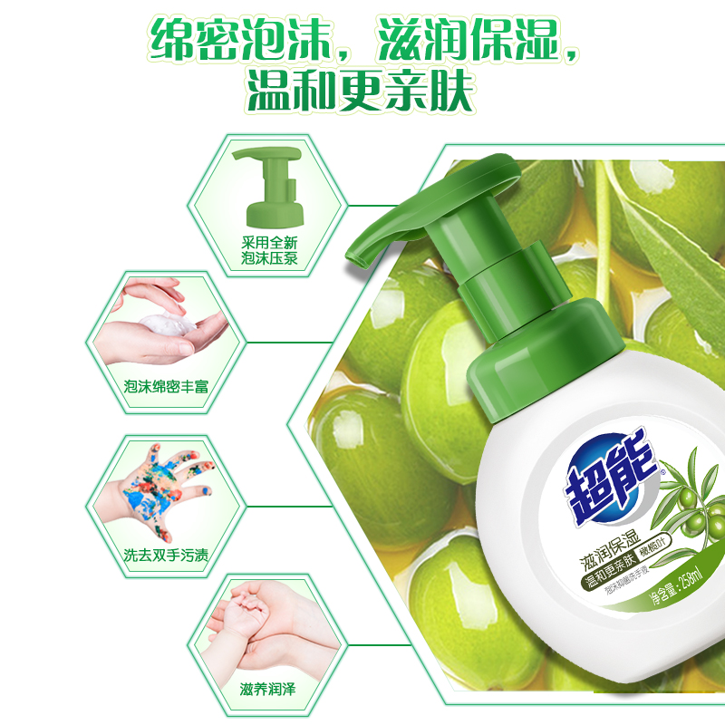 超能洗手液泡沫抑菌99.9%家用便携小瓶宝宝补充装家用官方正品 - 图1