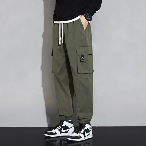 迈特优工装裤子男春季美式高街潮牌束脚休闲运动裤机能冲锋裤 - 图0