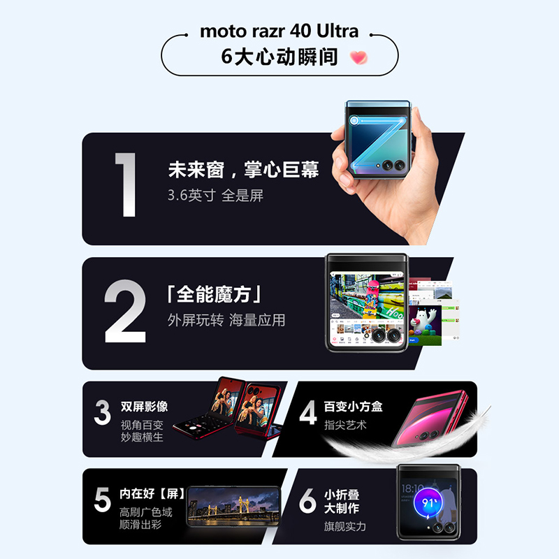 【至高优惠1000 下单送手机壳】摩托罗拉moto razr 40 Ultra3.6英寸超大外屏正品官方旗舰折叠屏手机官网官旗 - 图1