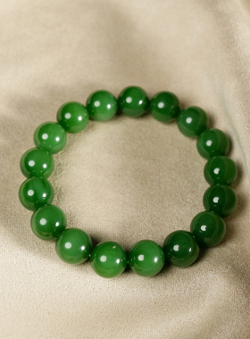 领玉人和田碧玉阳绿手串
