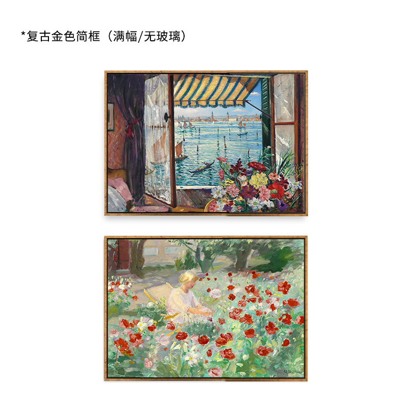 【玫瑰花园】印象派油画莫兰迪复古美式客厅餐边柜装饰画餐厅挂画-图2