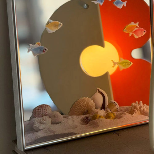 【鱼缸镜画】贝壳海洋现代中古客厅书房卧室装饰挂画家居艺术摆件 - 图1