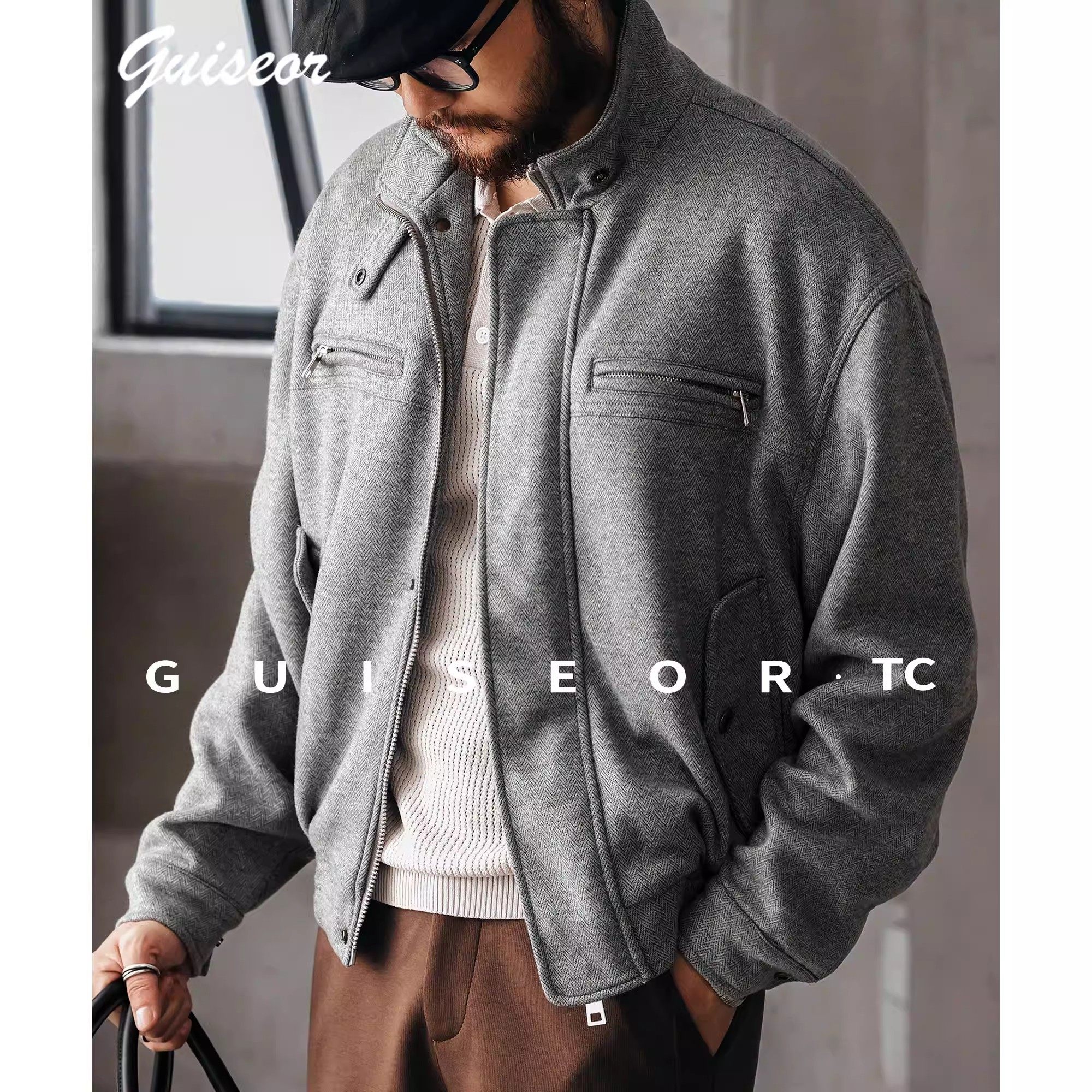 大码复古羊毛混纺老钱风毛呢夹克男士春秋新款宽松美式休闲外套男,淘宝优惠券,粉丝福利购,淘宝优惠卷