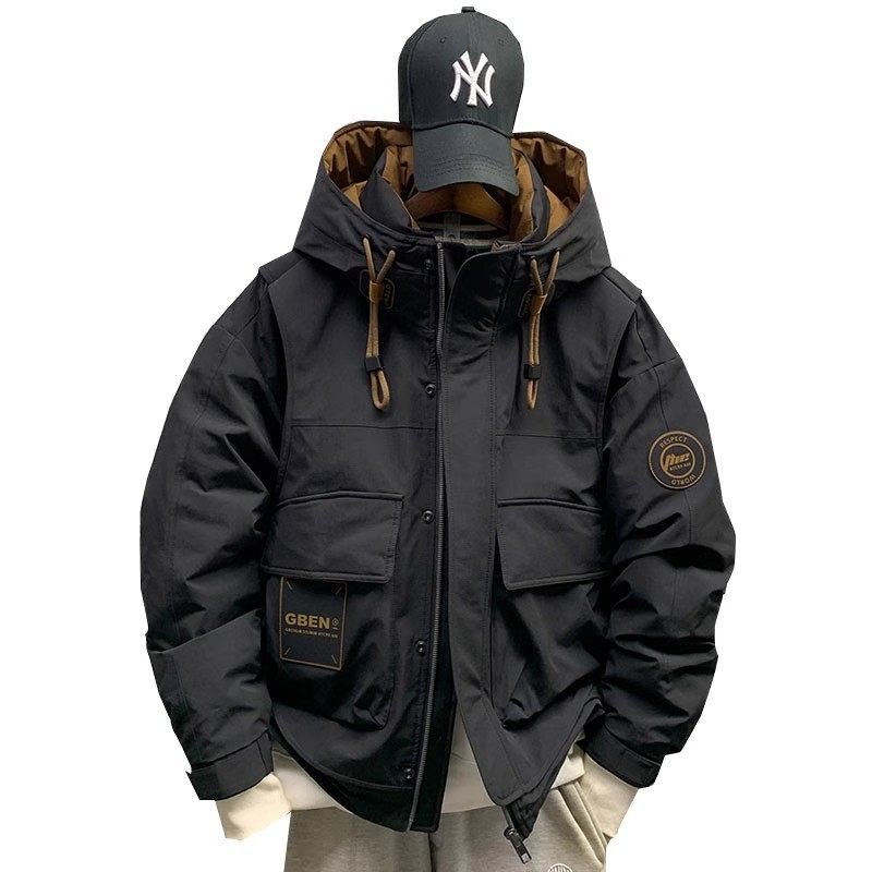 大码300斤冬季工装羽绒棉服外套男连帽休闲宽松加厚保暖山系夹克,淘宝优惠券,粉丝福利购,淘宝优惠卷