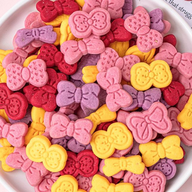 Love bow cookie cake decorations various flavors colorful bow dessert mousse ice cream decoration