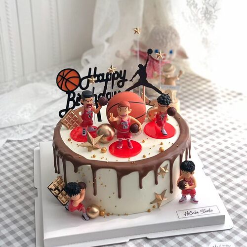 网红创意篮球球鞋模型蛋糕装饰品摆件男神男孩生日情景派对配件 - 图1