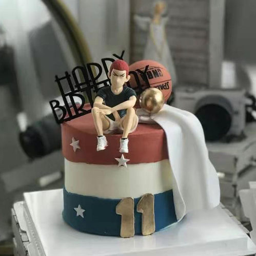 篮球蛋糕装饰摆件男神生日派对插牌打篮球插件儿童运动烘焙装扮 - 图2