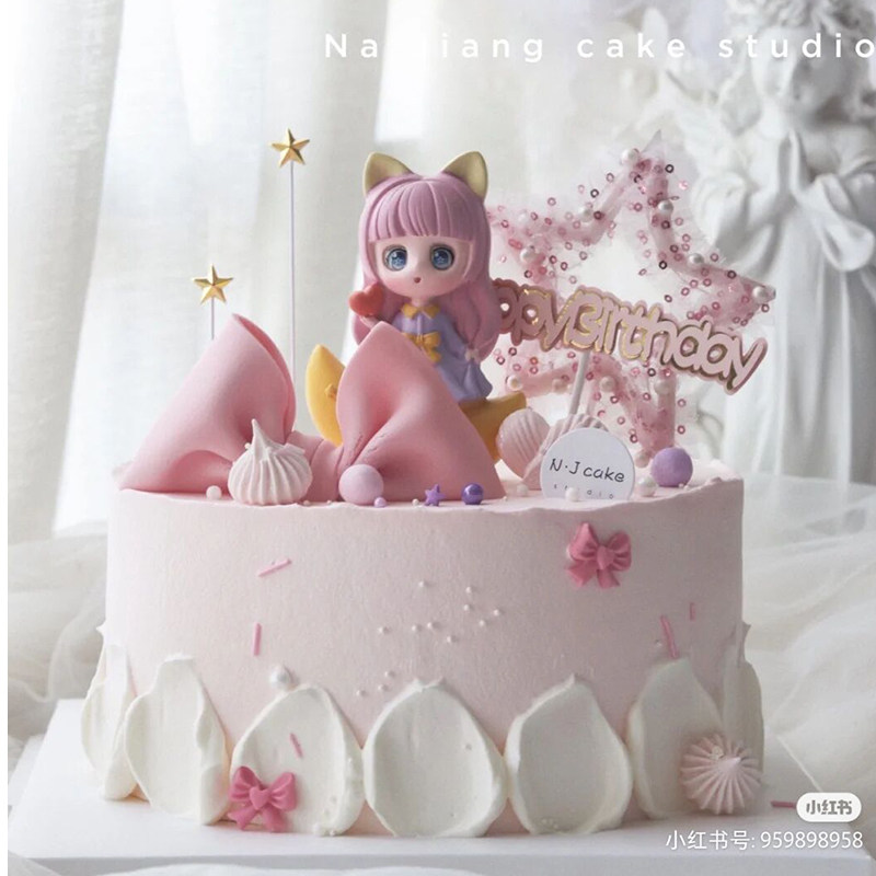 星河少女蛋糕装饰摆件月亮女孩公主娃娃小可爱生日烘焙配件插件,淘宝优惠券,粉丝福利购,淘宝优惠卷