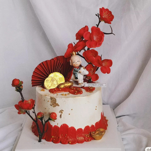 祝寿过大寿爷爷奶奶过生日吉祥如意蛋糕装饰摆件寿星公寿星婆插件 - 图1