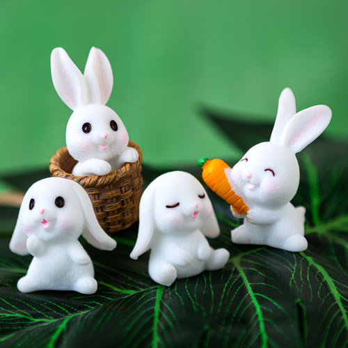 烘焙生日蛋糕装饰品摆件网红小兔子韩式迷你胡萝卜箩筐田园风格 - 图0