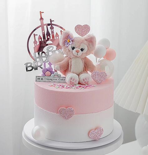 玲娜贝尔粉色小狐狸烘焙蛋糕装饰摆件川沙妲己网红女孩生日插件 - 图2