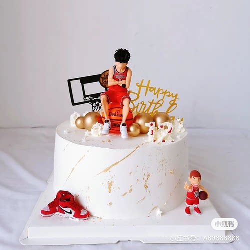 网红篮球蛋糕装饰品摆件套装迷你球鞋球框男孩生日主题烘焙配件 - 图0