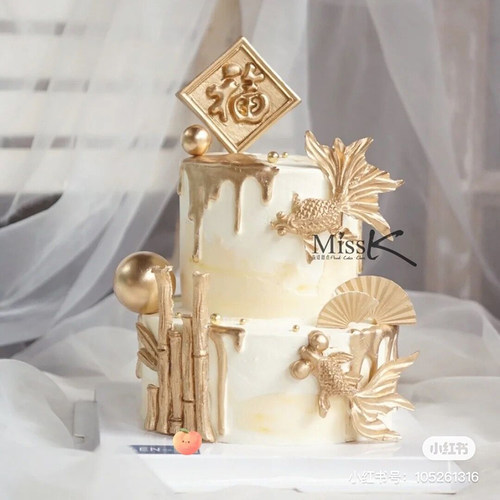 锦鲤鲤鱼金鱼巧克力翻糖硅胶模具中式蛋糕装饰祝寿摆件插件小鲤鱼 - 图3