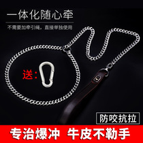 P chain stage dogs traction rope integrated P rope pet special training dog stainless steel explosion protection for dog rope dog chain