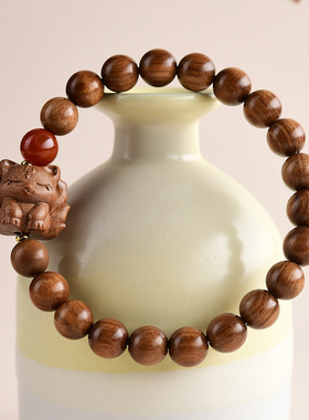 老山檀九尾狐手链国潮文创盘玩文玩寺院热销男女佛珠手串