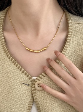 复古高级感不规则弧形项链女