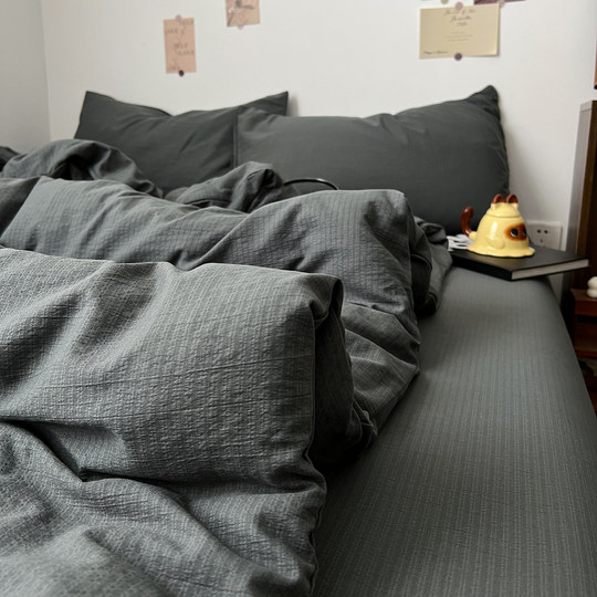 A类床上四件套纯棉全棉2025新款被套被罩床单学生宿舍三件套床笠4