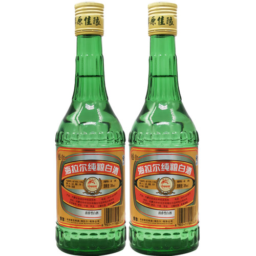 呼伦贝尔白酒海拉尔纯粮白酒38度*6清香型瓶老款绿棒子纯粮酒 - 图1