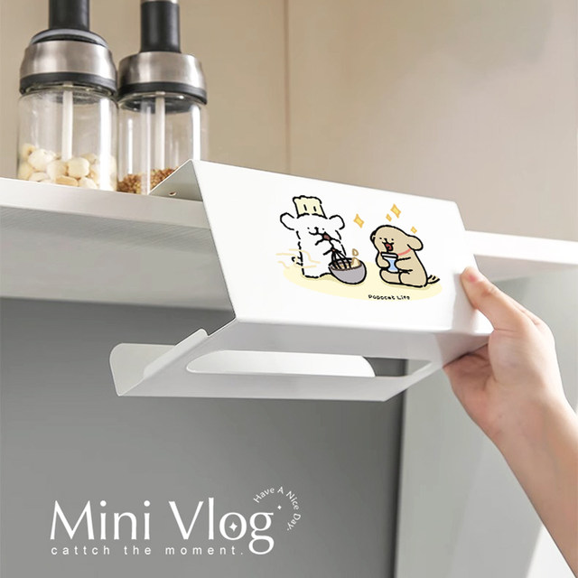 Dachshund kitchen tissue rack without punching suspension