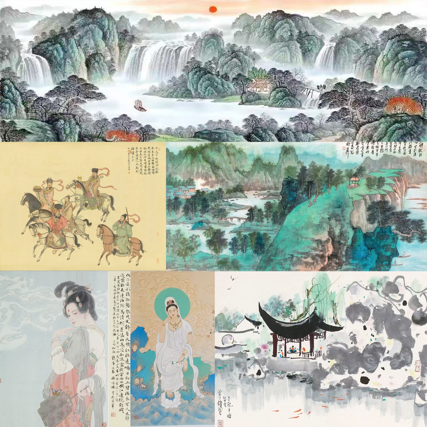 国画私人订制临摹代画纯手绘山水牡丹花鸟人物书法客厅风水装饰画