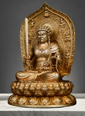 纯铜不动明王佛像摆件供奉