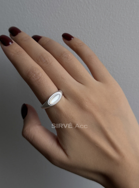 SIRVE原创设计复古双棱贝母戒指