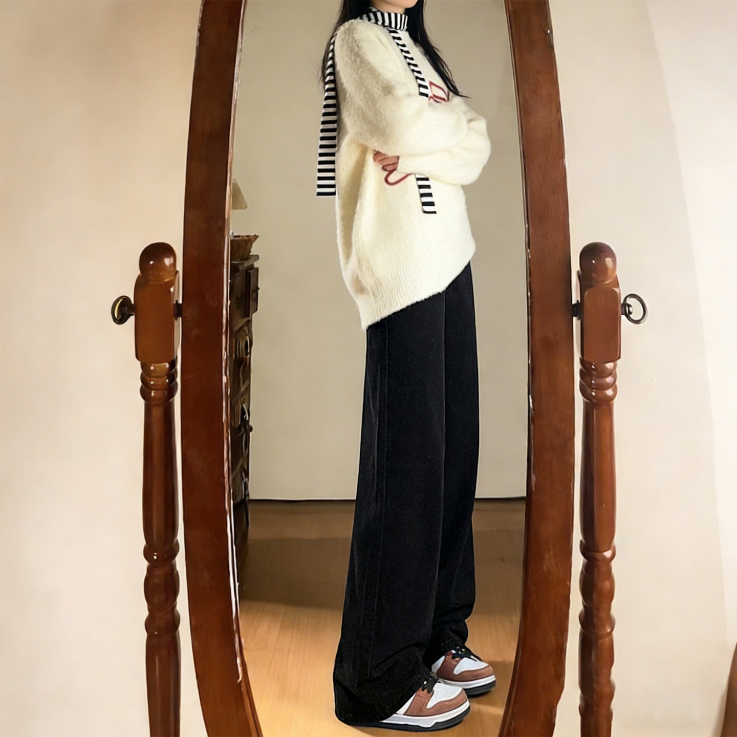 300斤胖mm大码女装复古高腰设计感阔腿牛仔裤女宽松显瘦直筒裤子,淘宝优惠券,粉丝福利购,淘宝优惠卷