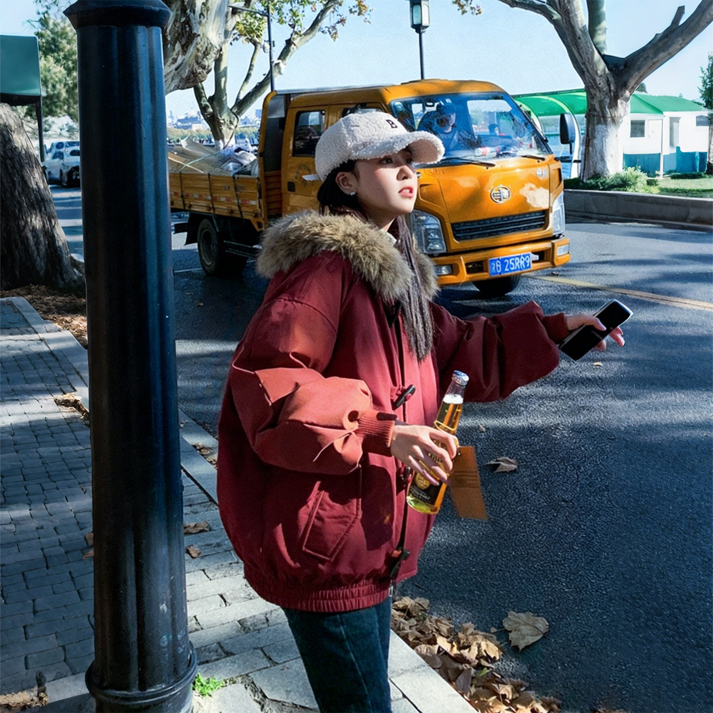 300斤胖mm大码女装慵懒风连帽毛领派克服女宽松百搭保暖棉服外套,淘宝优惠券,粉丝福利购,淘宝优惠卷