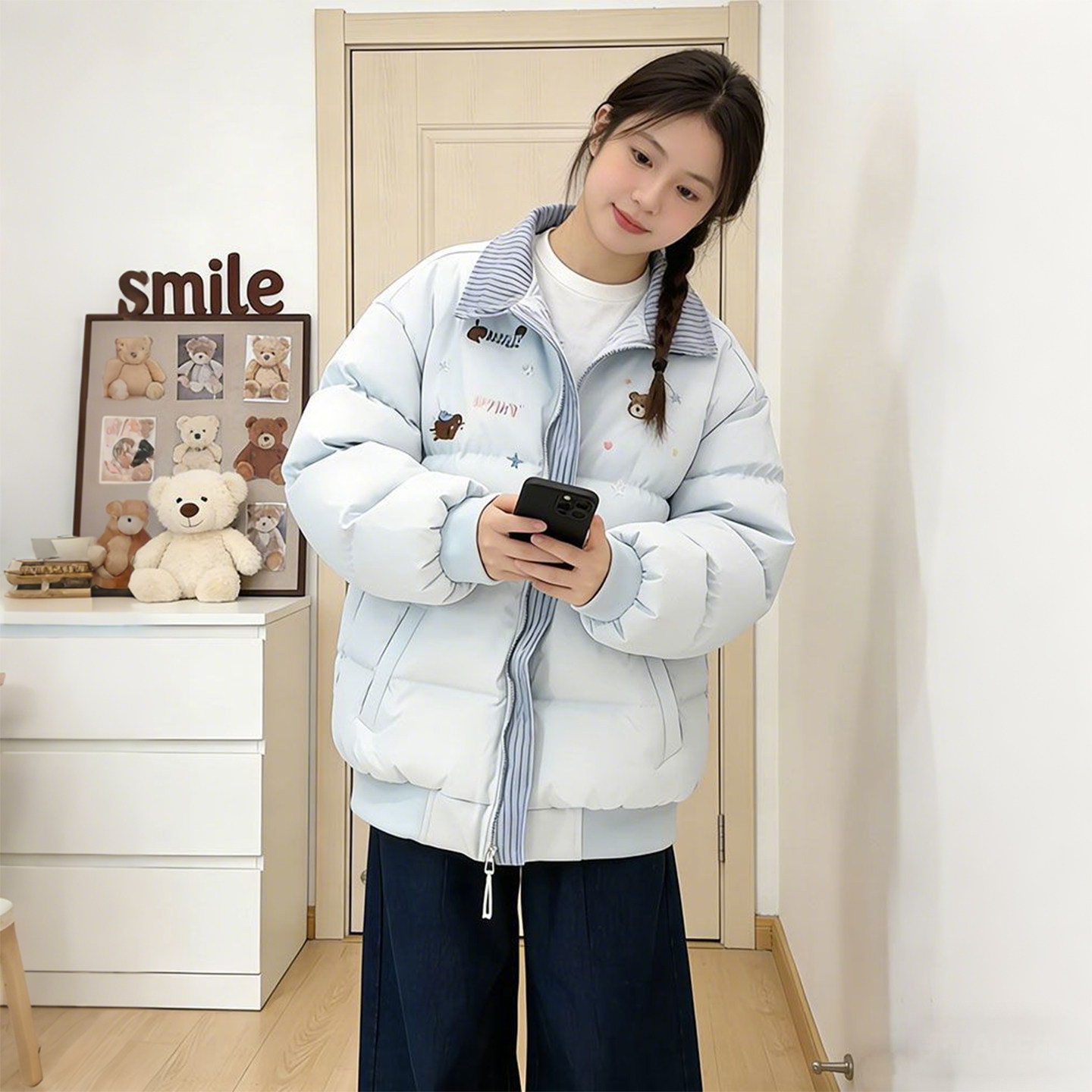 特大码女装胖mm韩系撞色翻领棉服女冬季加厚保暖高级感棉衣外套潮,淘宝优惠券,粉丝福利购,淘宝优惠卷