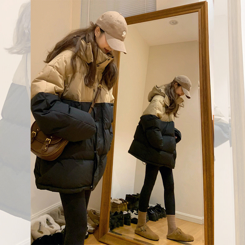 2-300斤胖mm大码女装冬季新款加厚保暖棉服拼色宽松连帽棉衣外套,淘宝优惠券,粉丝福利购,淘宝优惠卷