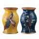 New flower and bird bamboo wood craft decorative storage drum stool