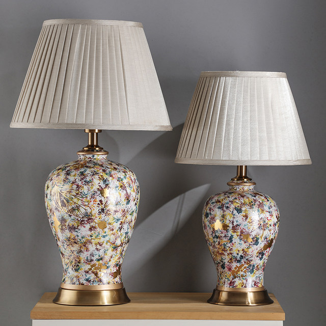 Simple ceramic light luxury decorative table lamp for bedroom and study