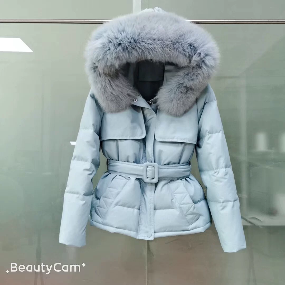 Пандора, пуховик, пояс, корейский стиль, для подростков, с завязкой