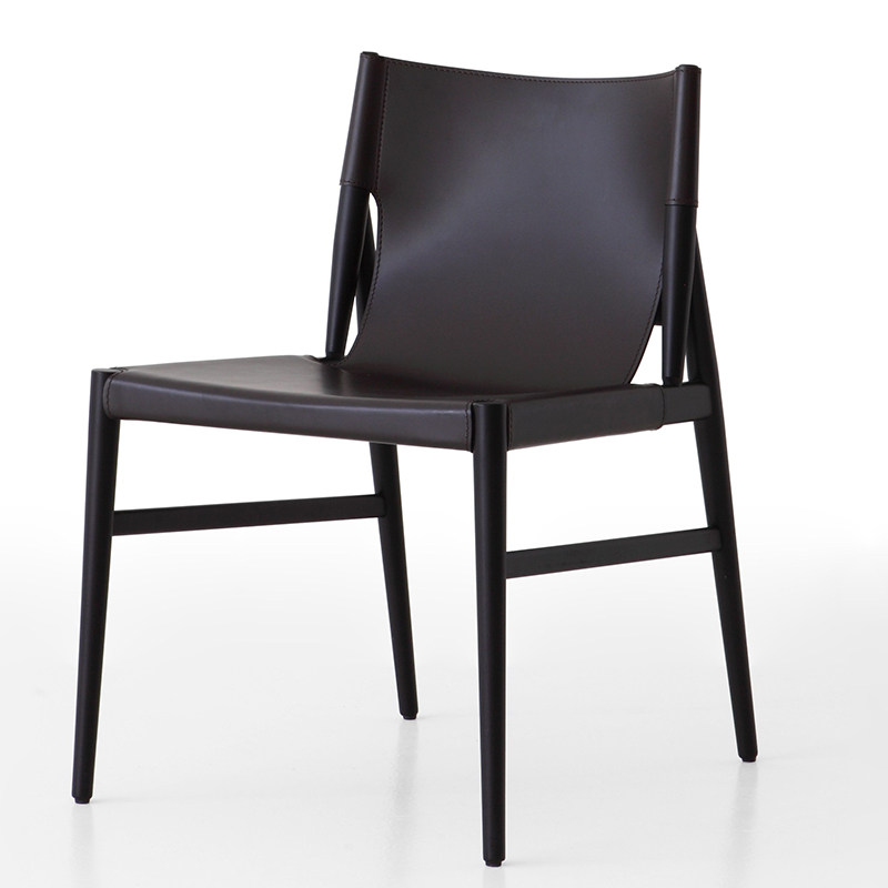 实木马鞍餐椅设计师样板间酒店咖啡厅马鞍皮高端靠背家用复古座椅,淘宝优惠券,粉丝福利购,淘宝优惠卷