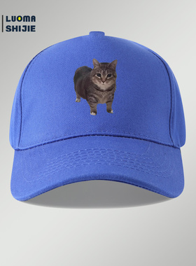 搞笑旋转猫meme印花棒球帽男女青少年户外2025年新款防晒鸭舌帽子