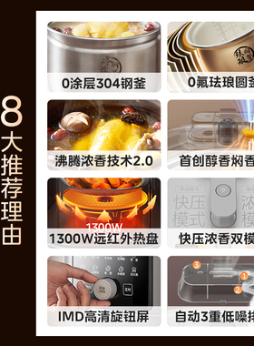 美的6升0涂层电压力锅2026新款