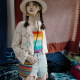 Dream horse hollow sweater short cardigan spring and summer sunscreen top with skirt small jacket long sleeve temperament