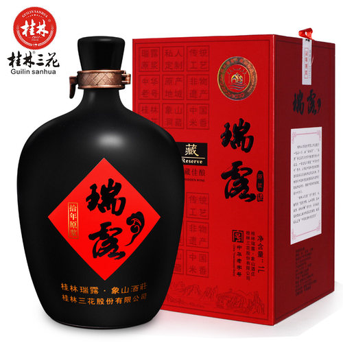 桂林三花酒瑞露10 原浆酒高度米香型白酒 宴会家宴洞藏酒1000ml - 图0