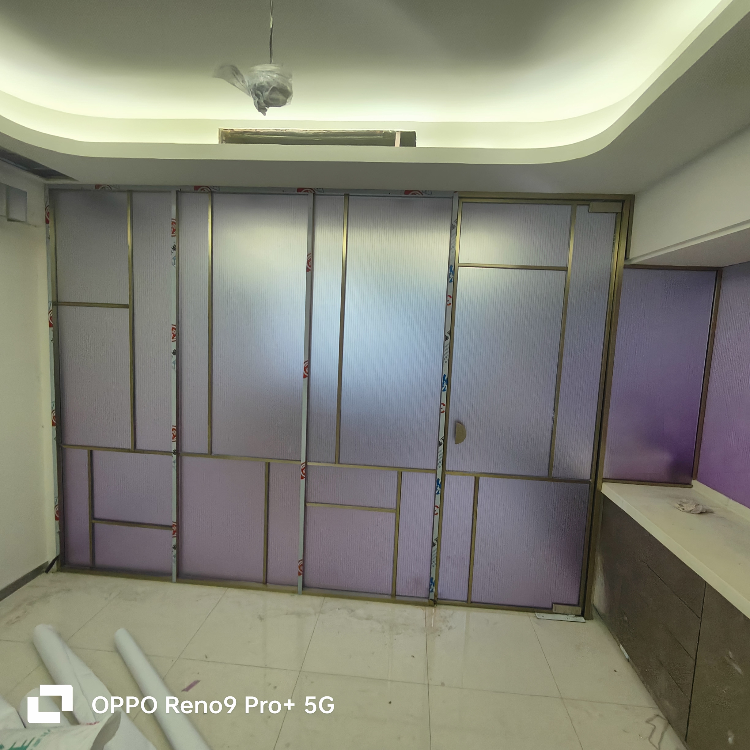 办公室磨砂钢化玻璃隔断墙高隔断长虹玻璃屏风家用客餐厅遮挡 - 图1