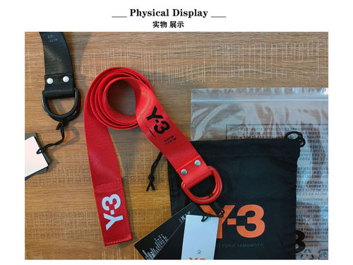 新款潮牌Y3山本 BELT通用尼龙腰带印花字LOGO简约百搭款双环D扣带 - 图2
