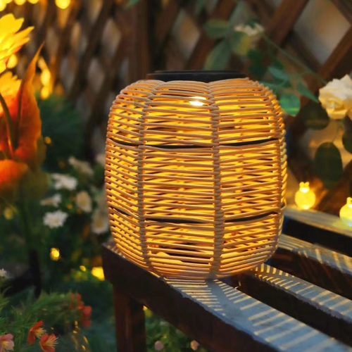 太阳能花园灯户外防水藤编光影灯景观庭院灯别墅民宿装饰灯氛围灯 - 图3