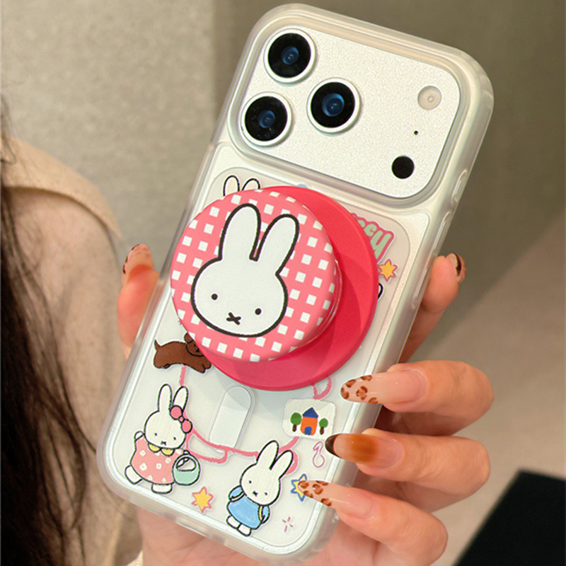 适用小米17/15手机壳turbo4红米note14/13/12线条米菲兔civi5pro/4/3/2磁吸支架11T/10/9/8磨砂max/mix保护套 - 图1