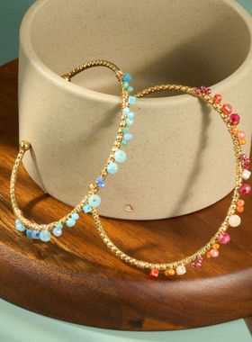 不锈钢法式镶嵌手镯女跨境欧洲手势ins风感精致欧美风中古