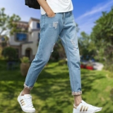 Джинсы, светлые трендовые штаны, ностальгия, в обтяжку