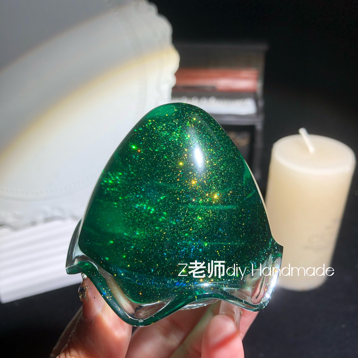 Z老师diy0.1金钻粉银河钻石粉金光滴胶悬浮火漆蜡流麻材料闪粉-图2