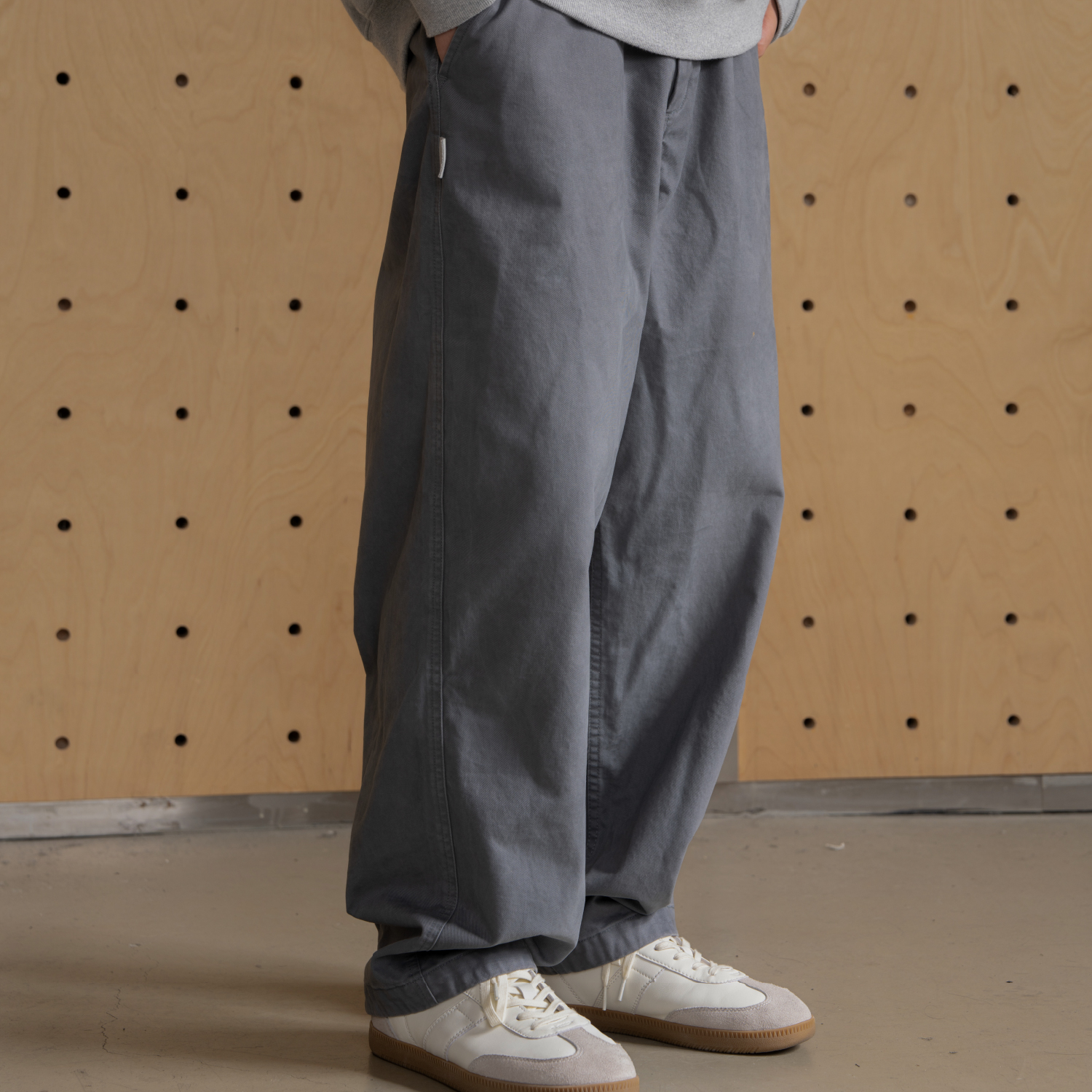 PINSKTBS 「CHINO」25秋季休闲宽松纯棉CHINO微锥梭织工装长裤男