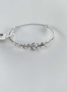 施华女镀银清新叶子手链