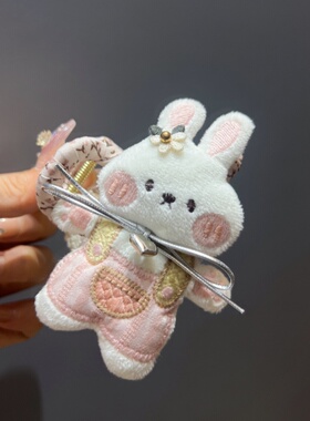 宸如意秋冬毛绒猫咪蝴蝶结鲨鱼夹