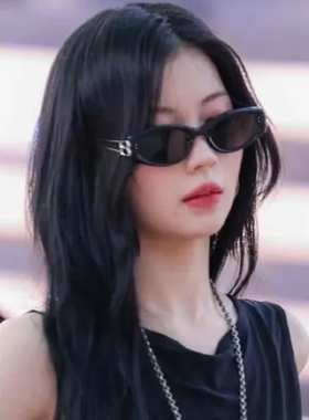 韩版拍照度数小脸猫眼黑色墨镜女