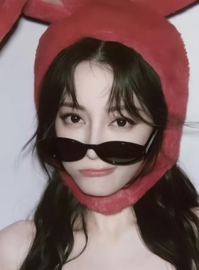 千禧年y2k黑色猫眼墨镜高级小脸